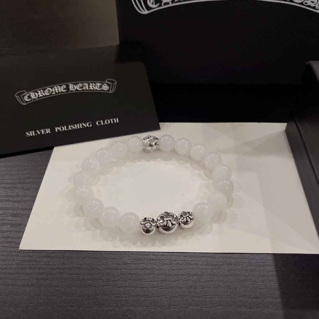 Chrome Hearts White Bead Bracelet